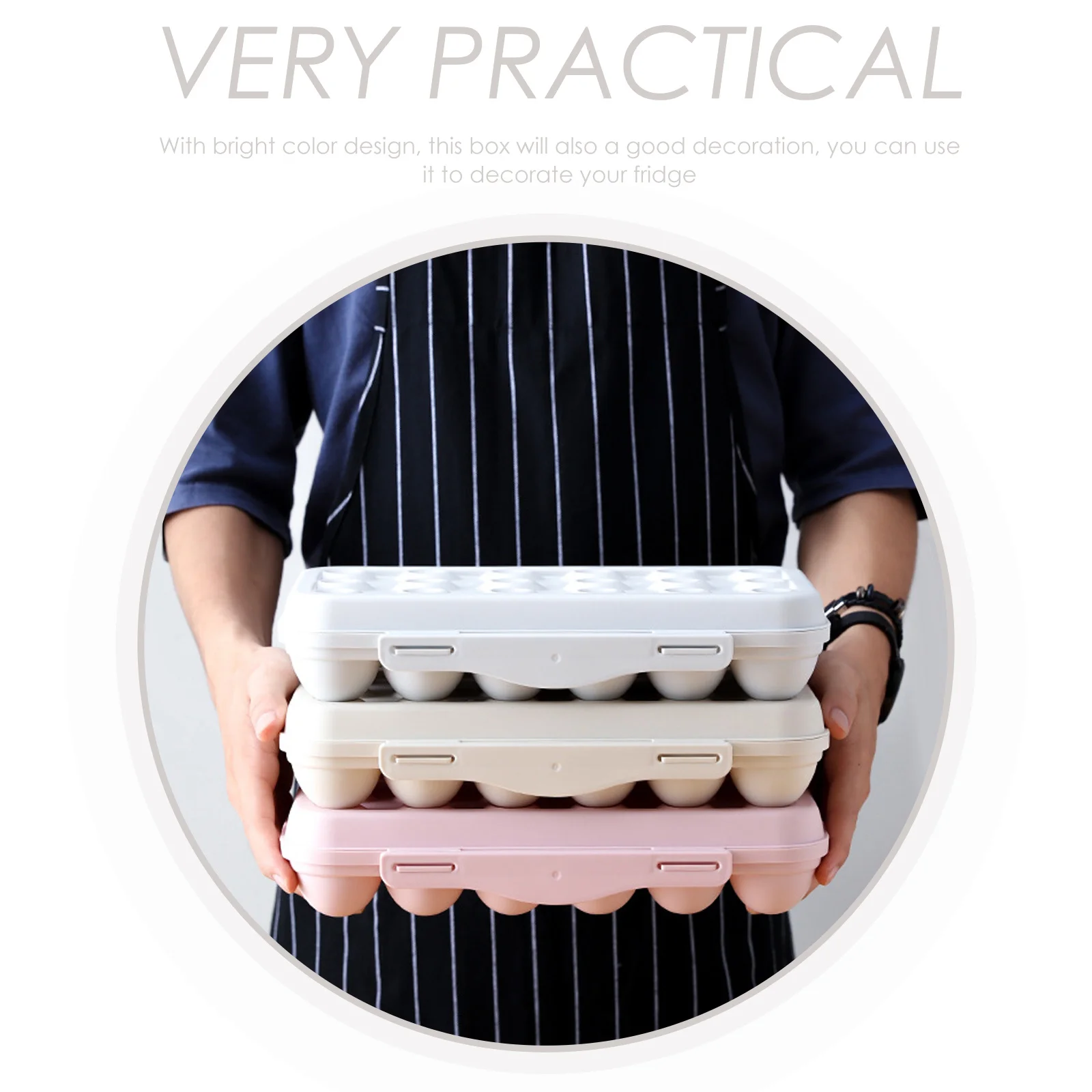 

Egg Container Plastic Egg Holder Refrigerator Organizer Anti-Collision Multi-Grid Sealing Case Colorful Storage Box for Home