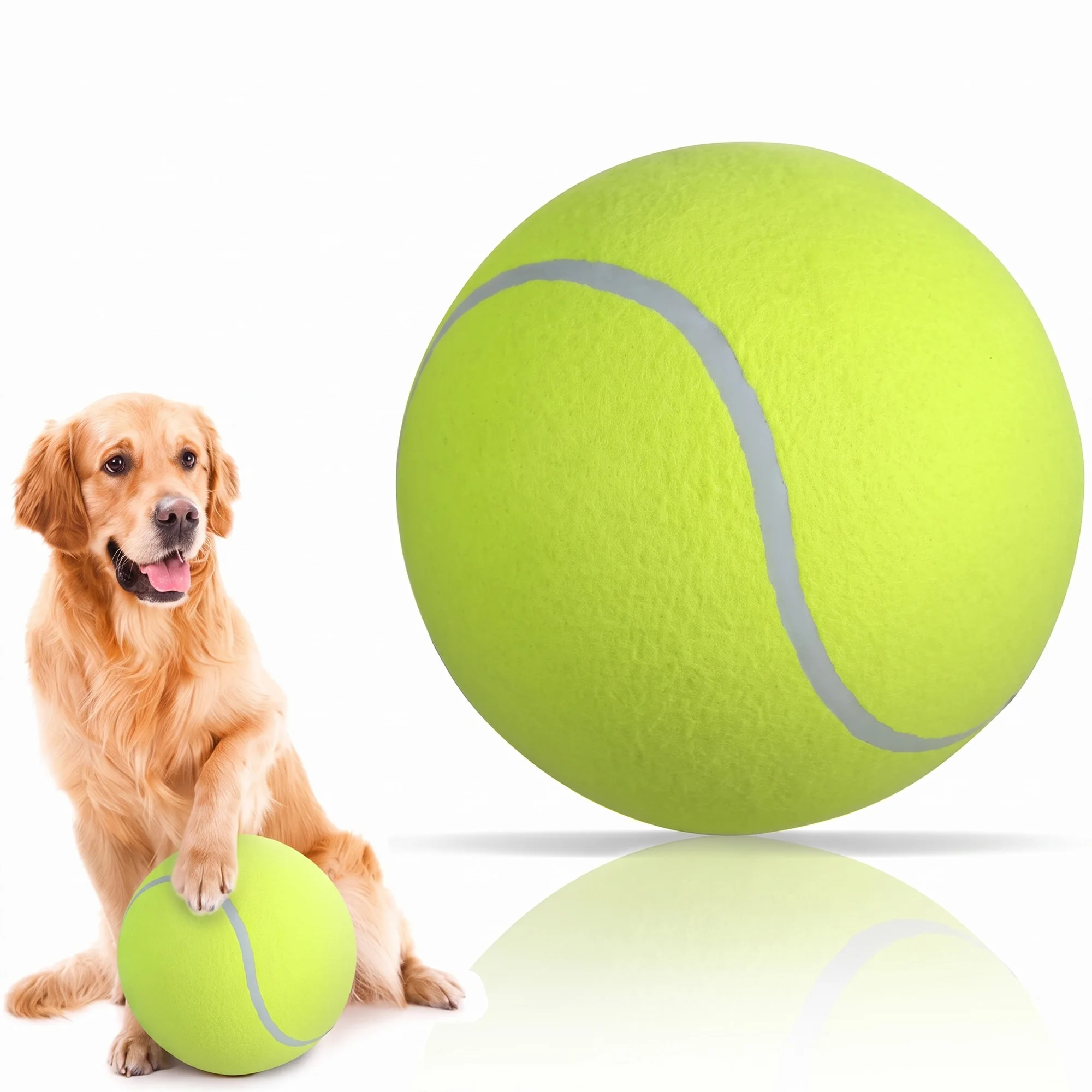 7/8/9,5 Zoll Hundetennisball, Riesiges Aufblasbares Haustierspielzeug für Hundetraining, Tennisball mit Luftpumpe, Interaktives Hundespielzeug