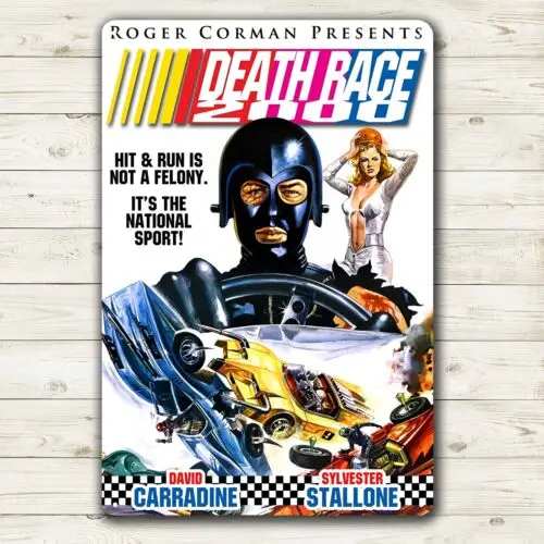 v1,Death Race 2000 Movie Metal Poster Tin Sign 20x30cm Plaque-aluminum