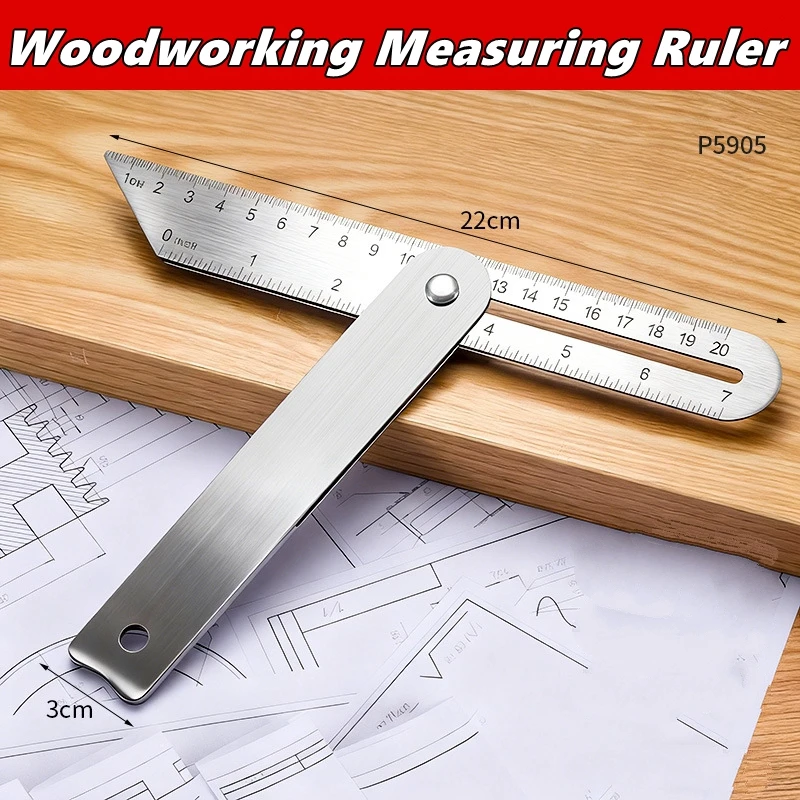 Stainless Steel Measuring Ruler Professional Woodworking Gauge Tool Drawing for Carpenters,Craftsmen,Homeowners,Furniture DIY