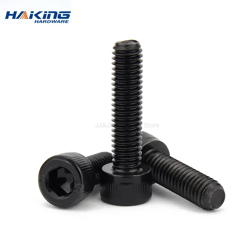 10pcs A2 Stainless Steel Black grade 12.9 Hex Docket Head cap screw M3  Screws High Strength Allen Bolt Full thread