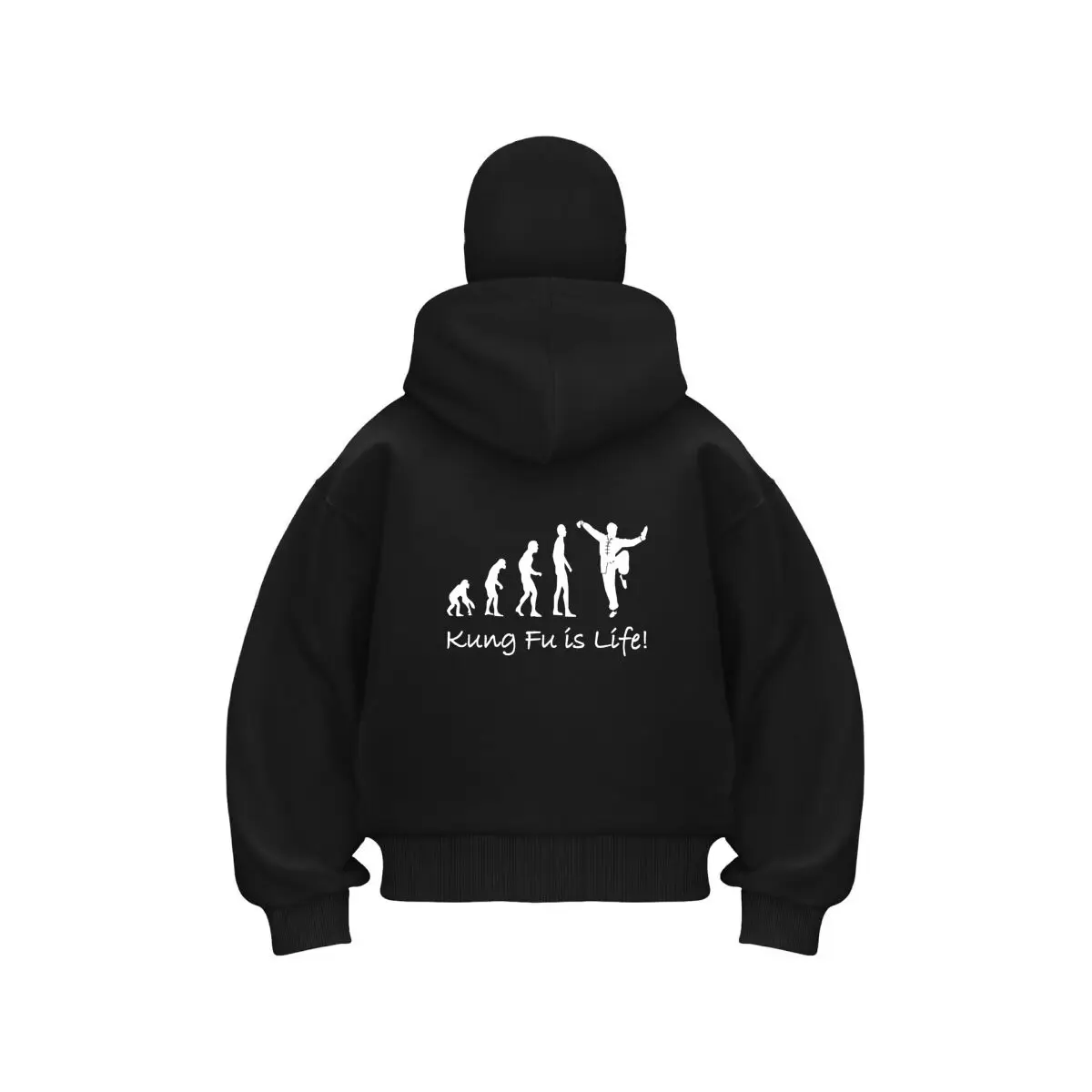 

Kung Fu Is Life Evolution - pose art Мужская уличная теплая Балаклава с капюшоном на молнии Зимняя повседневная толстовка