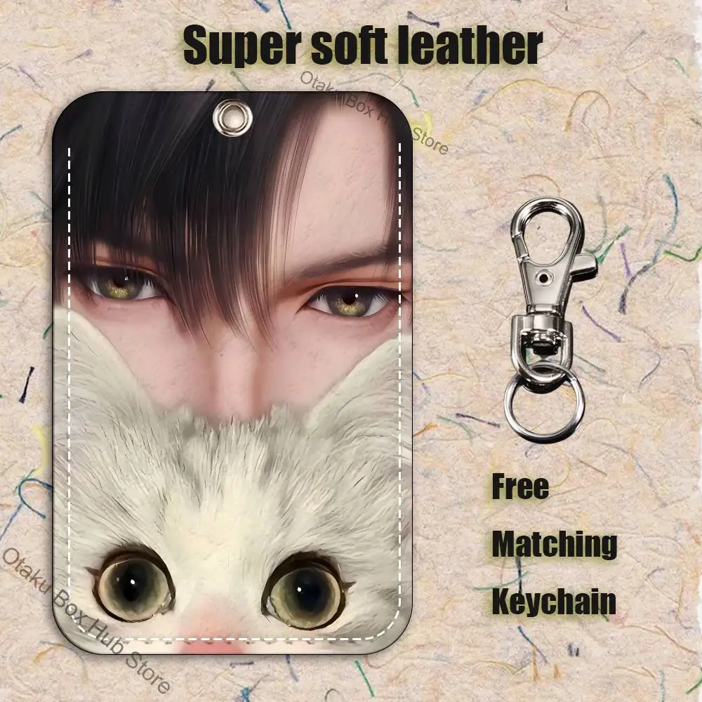 Game L-Love and D-DeepspaceS Cartoon Card Keychain Anime Fashion Pendant Bag ID Door Card Case Bus Card Cute Adult