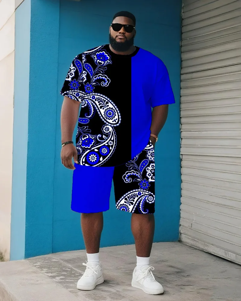 

Мужская футболка большого и высокого размера S-9XL в стиле хип-хоп с короткими рукавами и шортами, комплект из двух предметов