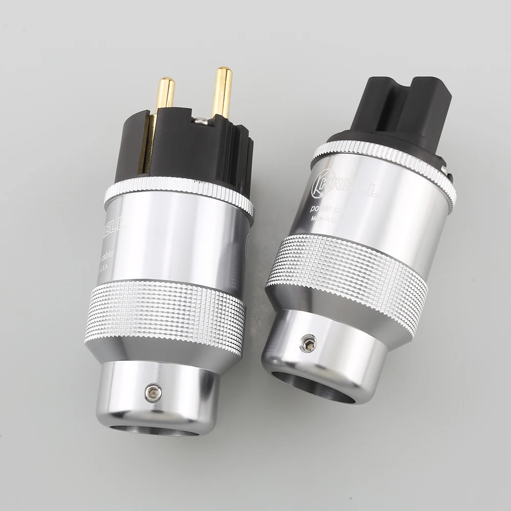 Nieuwe Hi-End Krell Vergulde Us/Eu Stekker Iec Audio Connector Hifi Netsnoer Stekkers voor Audiophile Diy Mains Kabel