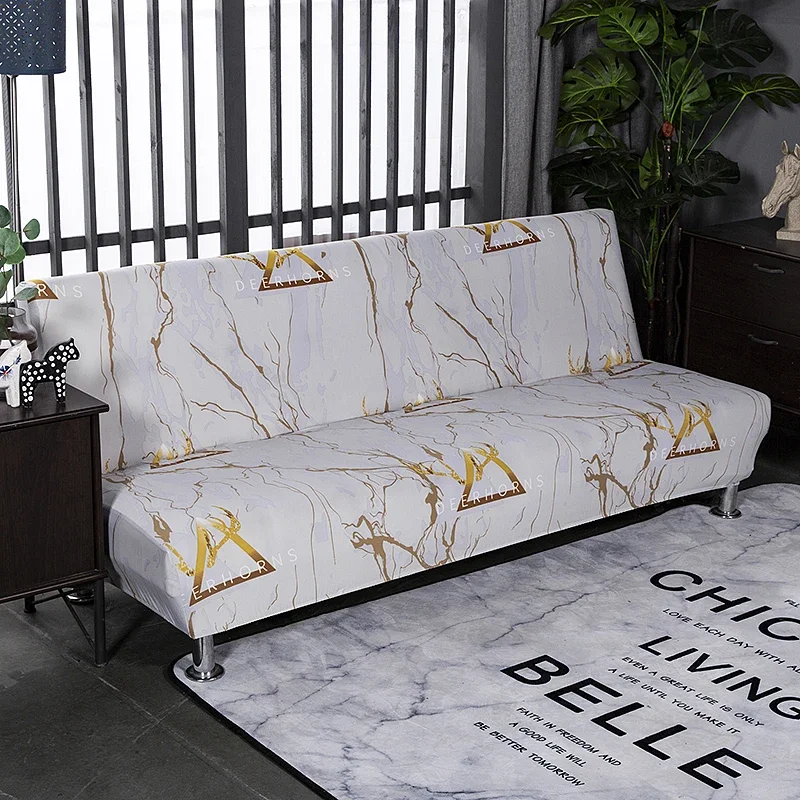 Sofa Bed Cover Armless Printed Foldding Elastic Couch Bench Slipcover for Home Hotel Banquet Office Modern Big Sofas Fundas Sofa