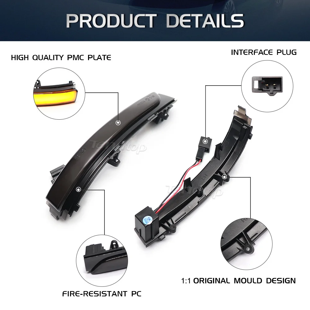 Clignotant dynamique, marqueur latéral séquentiel, VW Fox, GOL, G5, G6, G7, Polo, Golf, Bros4.5, Vento, Saveiro, Passat, CrossFox, SpaceFox