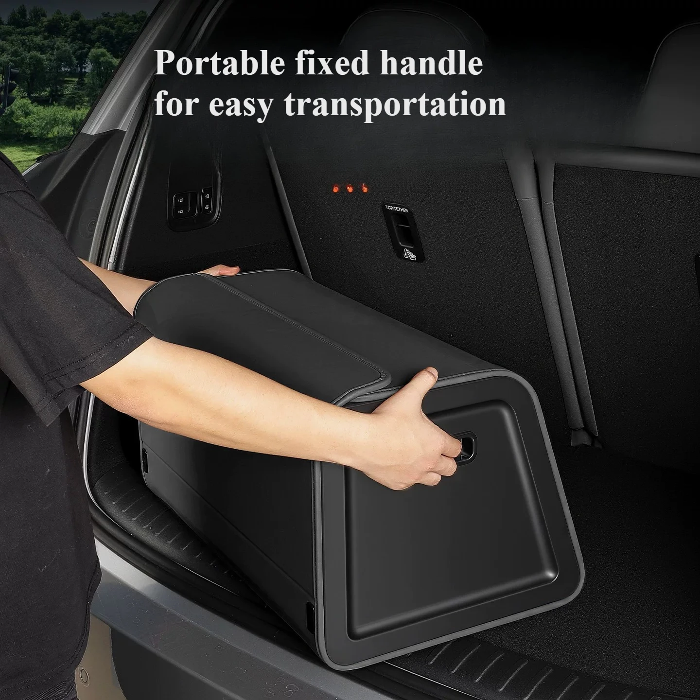 For Zeekr 9X / 8X 2025 2026 Car Trunk Foldable Storage Box Multi Functional Waterproof and Anti Slip Leather Organizer Box