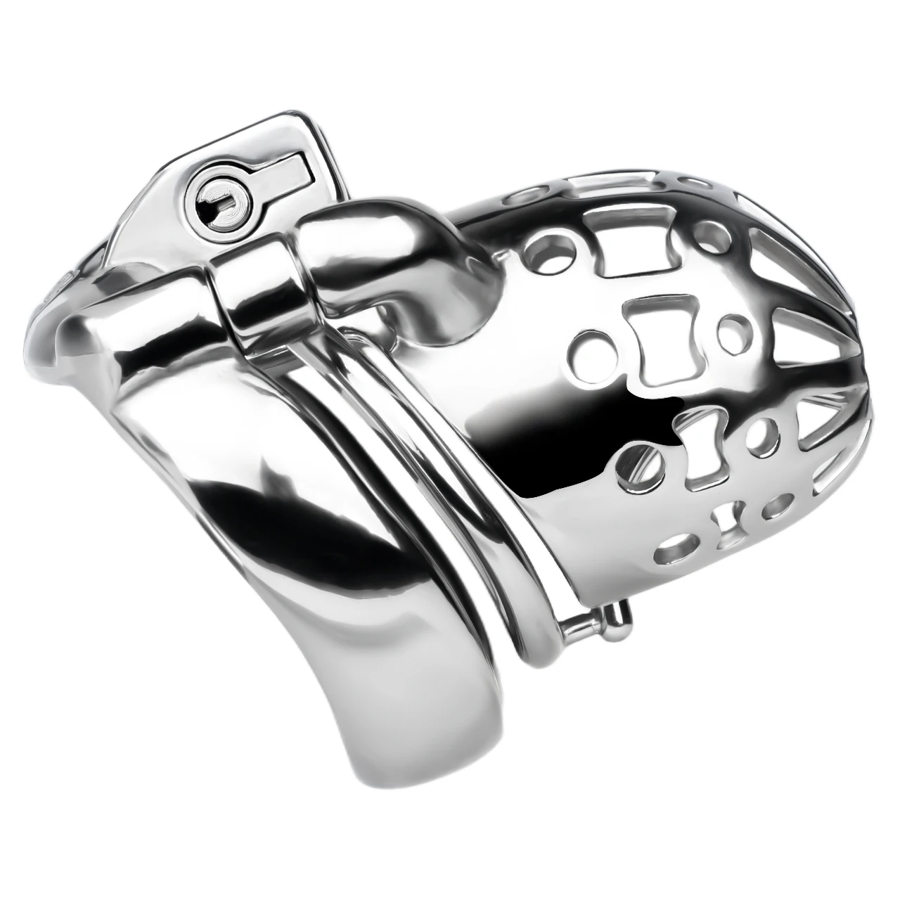 FRRK PA قفل قفص العفة للذكور مع حزام مساعد SM BDSM حشفة ثقب القضيب عبودية الامتناع عن ممارسة لعبة الكبار ألعاب الجنس