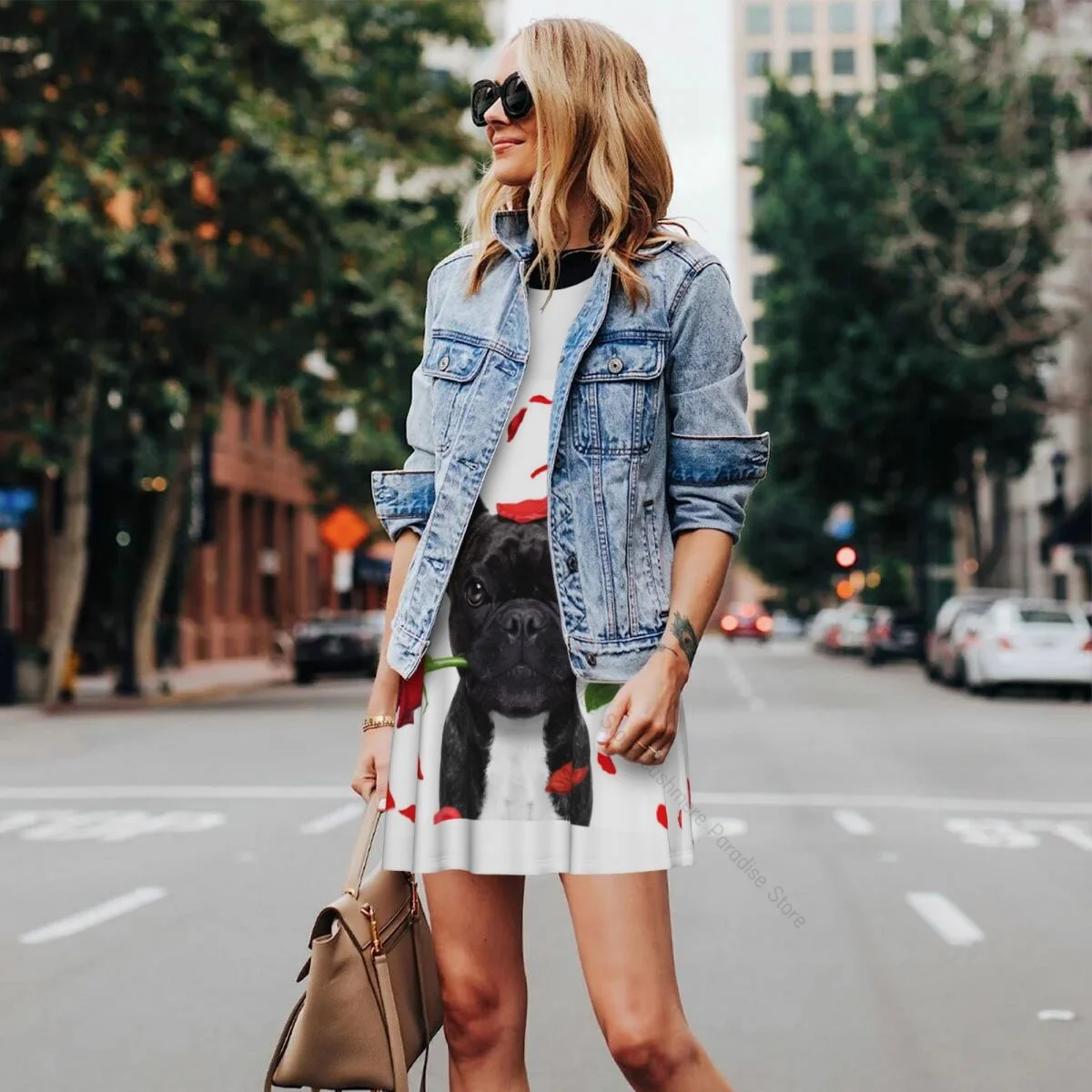 Robes d'été pour femmes, t-shirt de plage, sans manches, pour la saint-valentin, bouledogue français, chien, décontracté, ample, débardeur, 2025