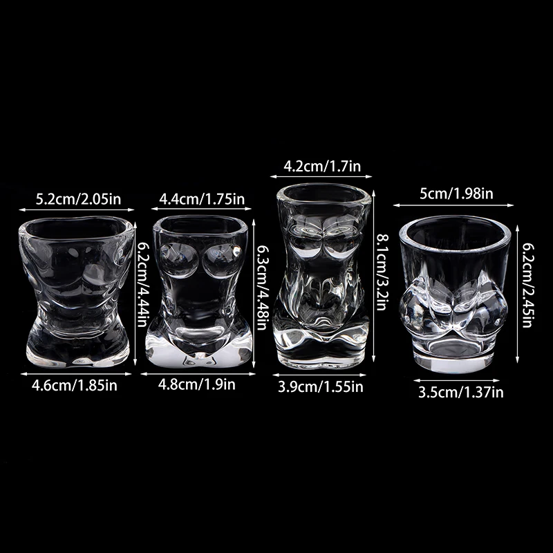 1PC New Unique Beer Cup Funny Men Women Body Shaped Transparent Wine Glass Bar Drinkware Cocktail Mug Coffee Juice Teacup