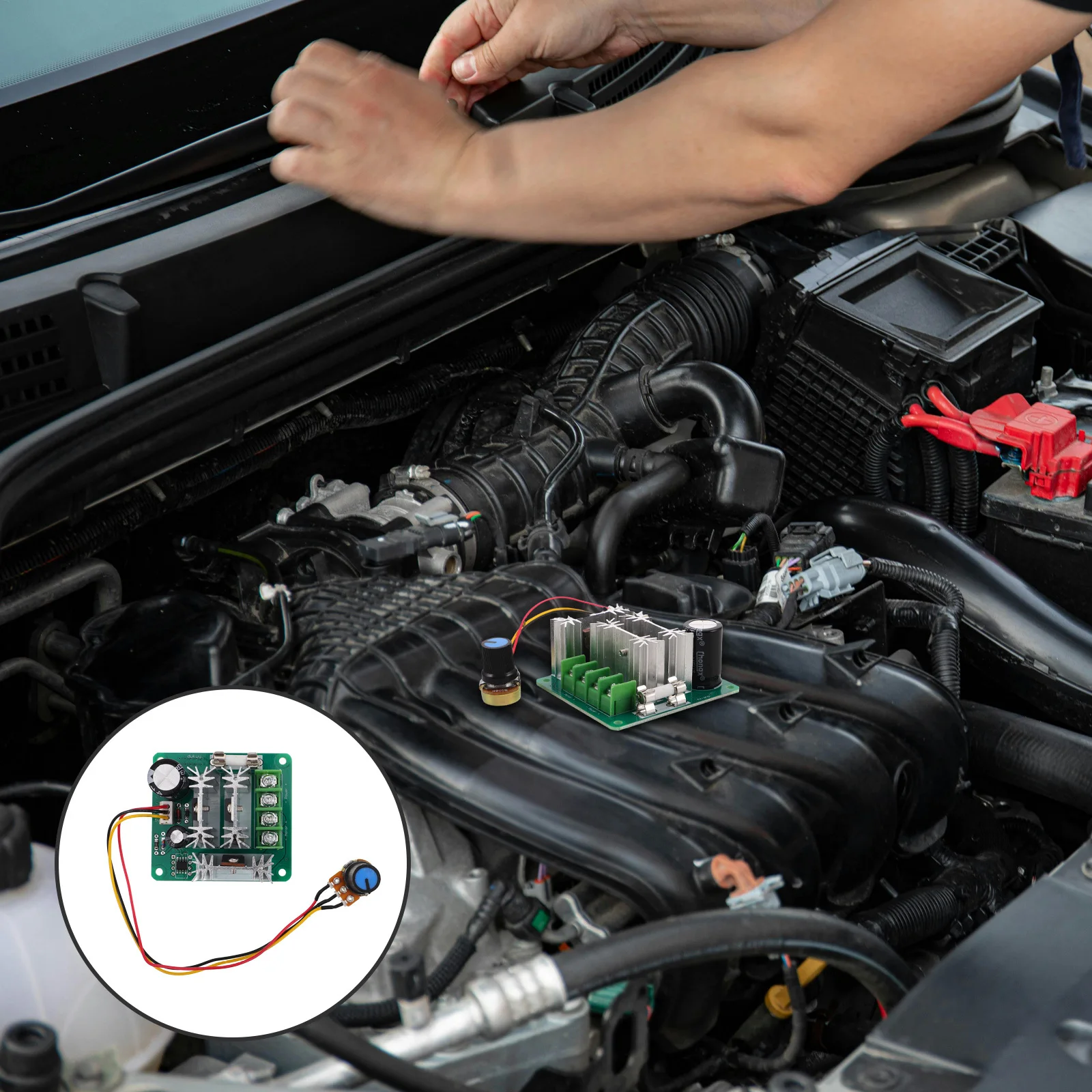 

Adjustable Dc Motor Speed Controller Durable Automotive Supply High Current Protection Voltage Regulator for Engine Cooling