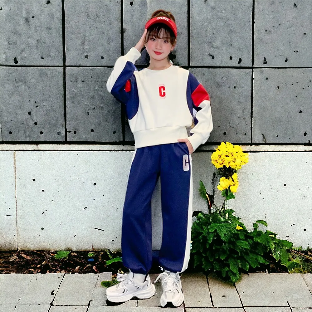 

Kids Sports Suits for Girls Outfits Sets Teenagers School Spring Autumn Long Sleeve Tops & Pants Baby Costumes 4 6 8 10 12 Years