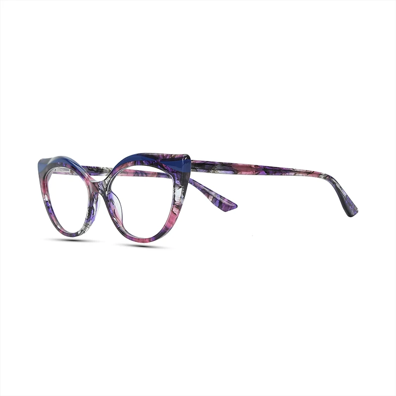 

New Leopard Cat Eye Glasses Women's High Quality Acetate Frame Luxury Design Non-Degree Decorative Glasses Clear Lenses