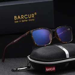 BARCUR Square Reading Glasses Anti-Fatigue Lightweight PC Frame with AC Lens - Fashion Multiple Degrees Men Women glasses