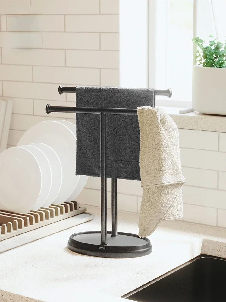 رف مناشف ABC، رف غسيل عمودي من الحديد المطاوع معلق خالٍ من اللكمات