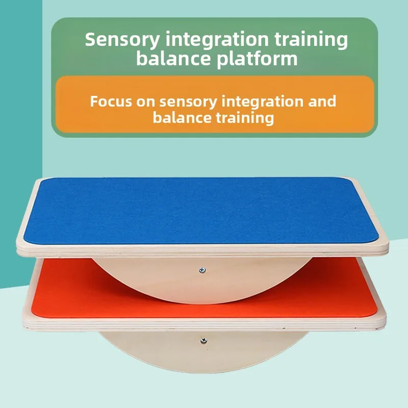 Portable Wooden Anti Slip Balance Board Sensory Integration Platform Vestibular Rehabilitation Fitness Training Equipment