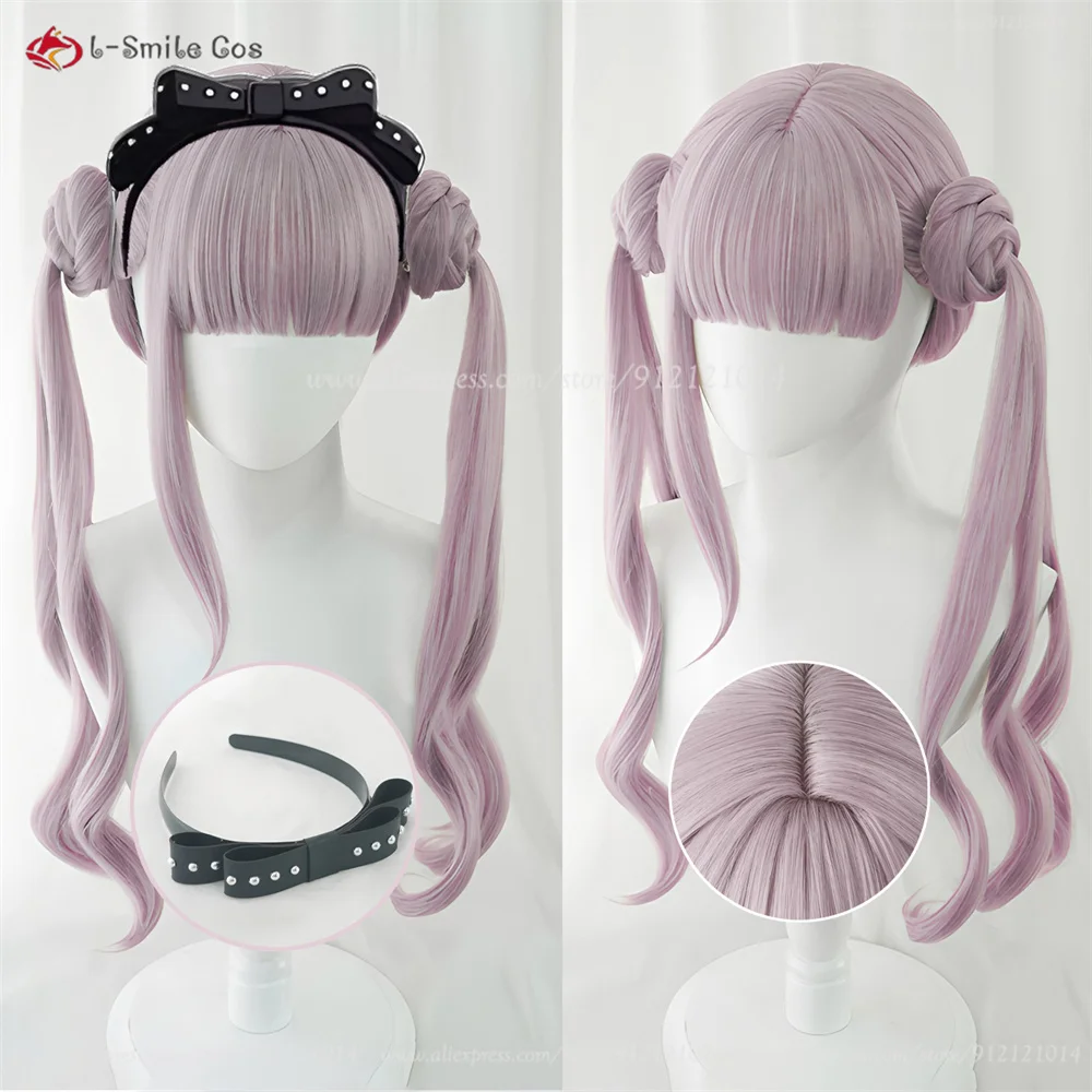 

New Kako Tsukumo Cosplay Wig Light Pinkish Purple Long Wigs Heat Resistant Synthetic Hair Women Anime Cosplay Wigs + Wig Cap