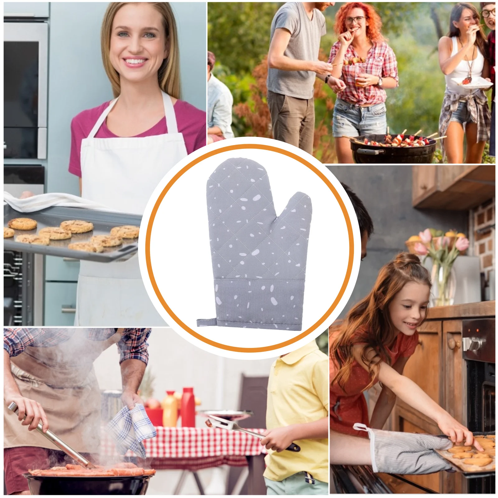 

2pcs Microwave Gloves Thickened Silicone Insulated Oven Mitts Heat Resistance Baking Cooking Kitchen Food Prep