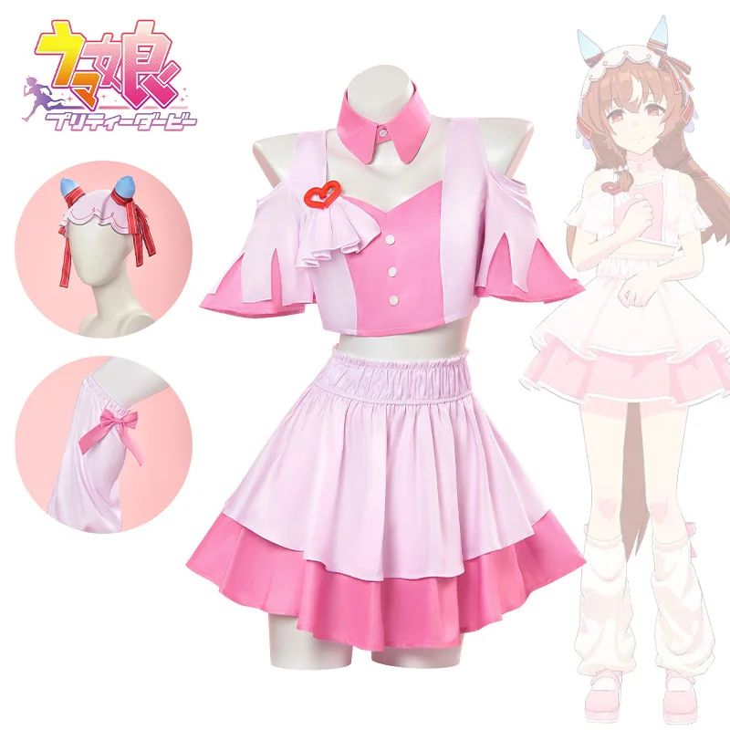 

Umamusume Pretty Derby 4.5th Anniversary Idol Costume Still in Love Pink & Black Cosplay Outfit Anime Game Fan Apparel