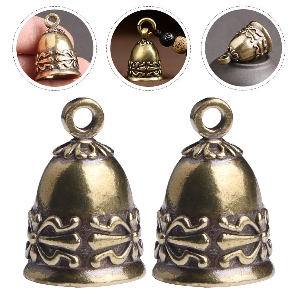 Brass Handicraft Magic Bell Wind Bell Tibetan Bronze Bell Keychain Pendant For Cristmas Home Decoration Pendant Antique Bell