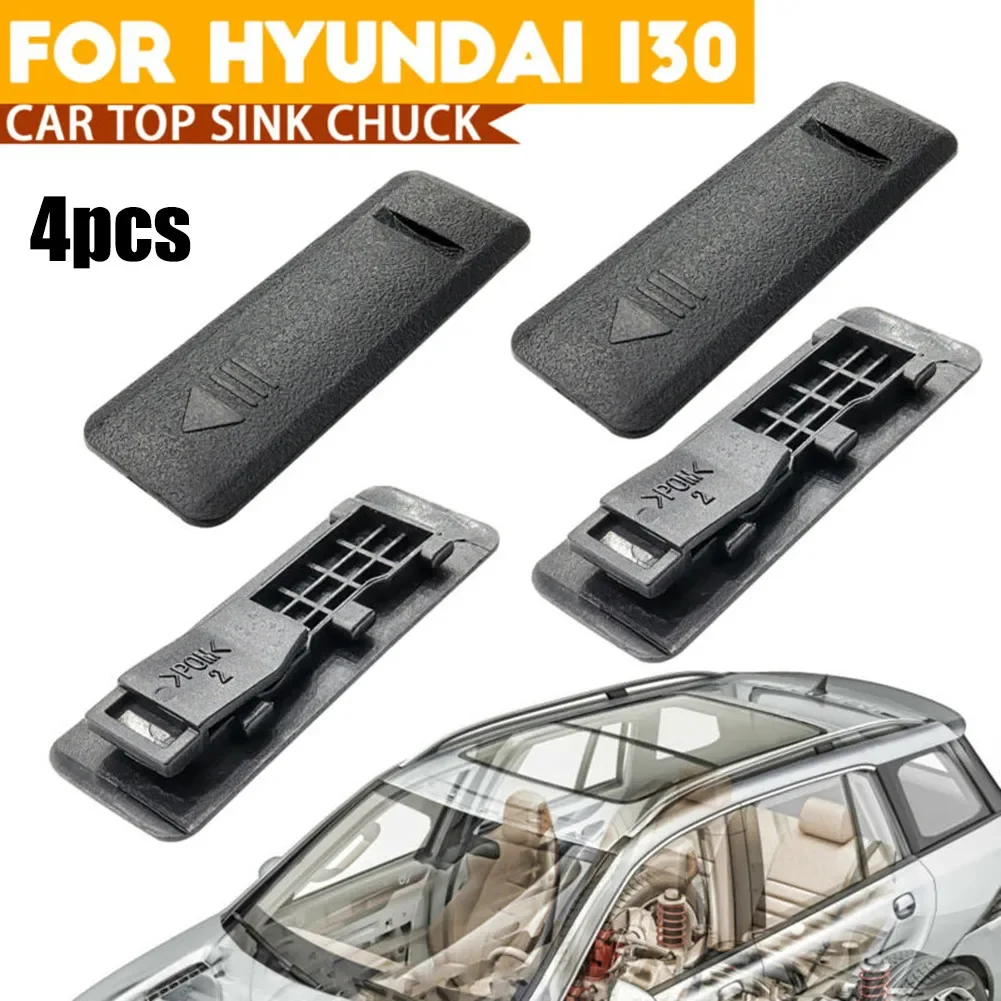 4pcs/set Black For Hyundai I30 Car Top Water Sink Roof Rail Rack Moulding Clip Cover Cap 872552L000 Auto Exterior Parts