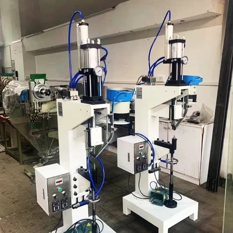 Hot Riveting Automatic Pneumatic Sheet Metal Feed Rivet Less Riveting Clinching Machine for HVAC Air Duct