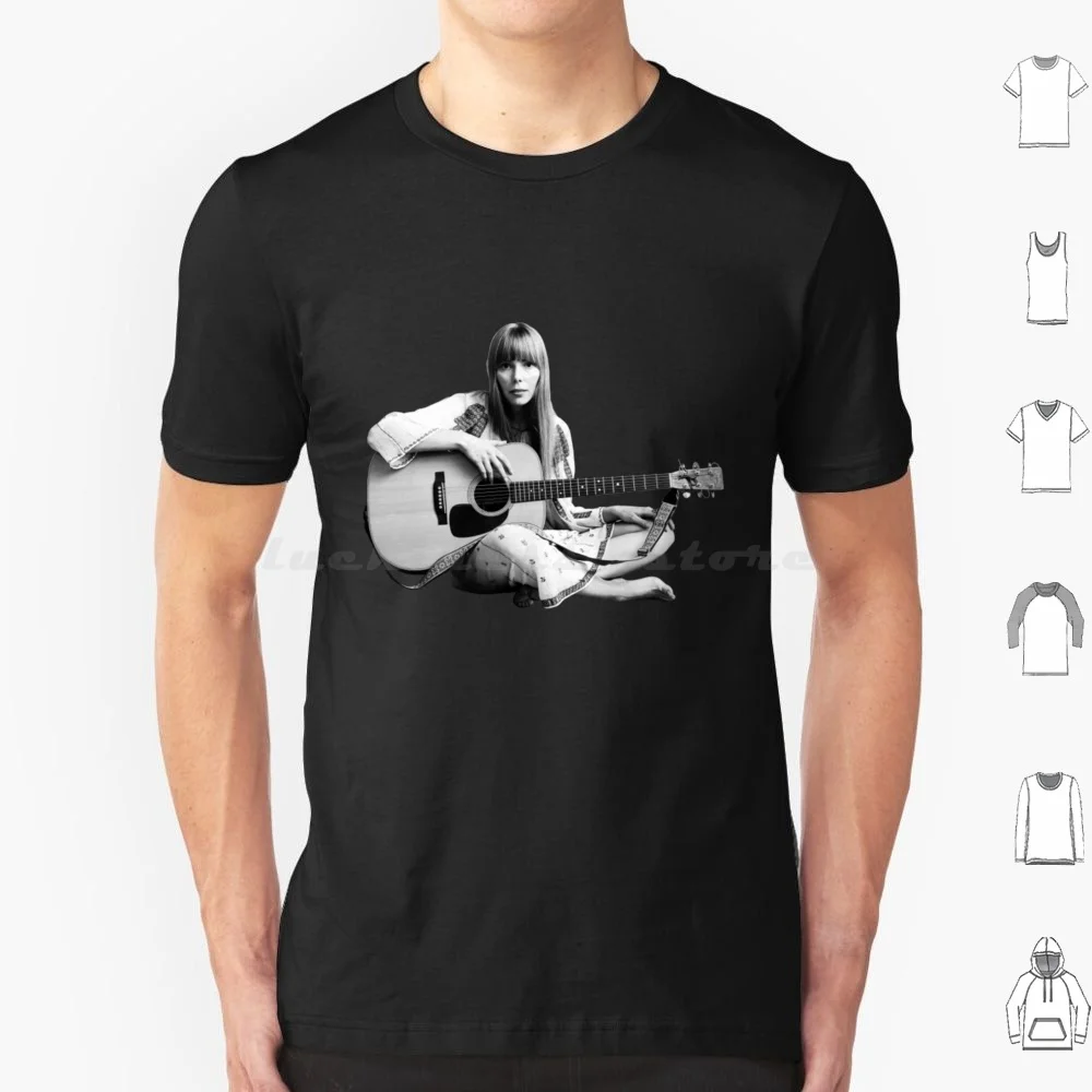 Camiseta de algodón Joni Mitchell (2) para hombre y mujer, estampado DIY, Joni Mitchell Folk, Música Joni, Mitchell años 60 70, Cantante Azul