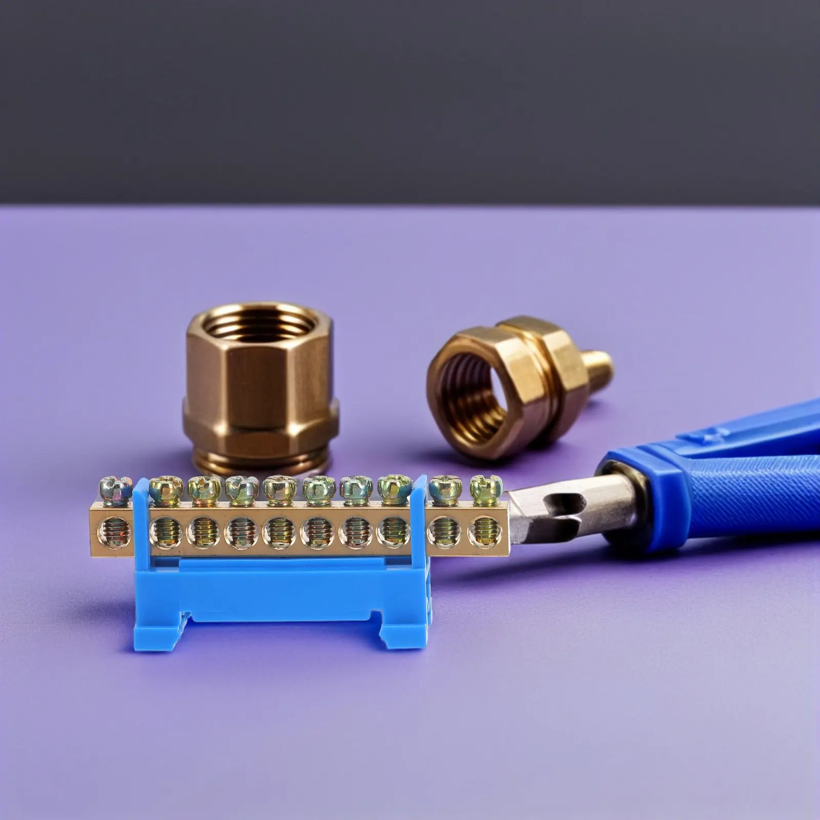 8Pcs High Conductivity Copper Ground Bus Positions 10 Positions Screw Terminal Block for Electrical Wiring Neutral