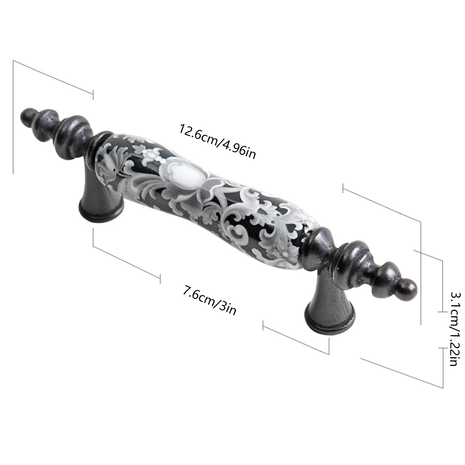 مقابض أبواب الخزانة المطبوعة الرجعية مقبض مريح خفيف الوزن سهل التركيب ومناسب لأدراج خزانة الأبواب