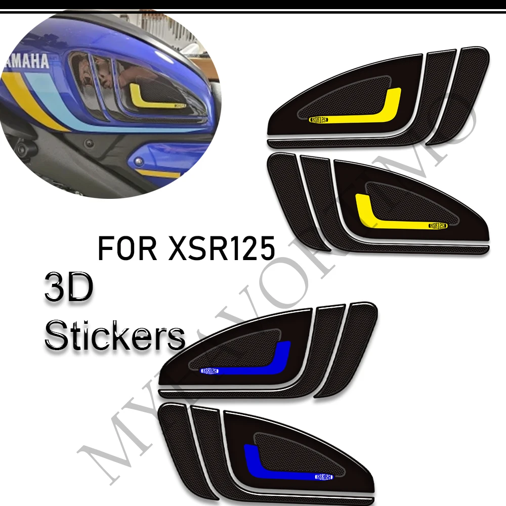 For Yamaha XSR125 XSR 125 Motorcycle Tank Pad Grips Side Gas Fuel Oil Kit Knee Protection Stickers Decals 2021 2022 2023