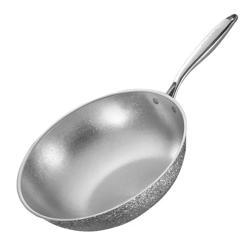 Titanium pan Non-stick pan Electric ceramic stove Gas pure titanium wok Multifunctional household cooking 32cm