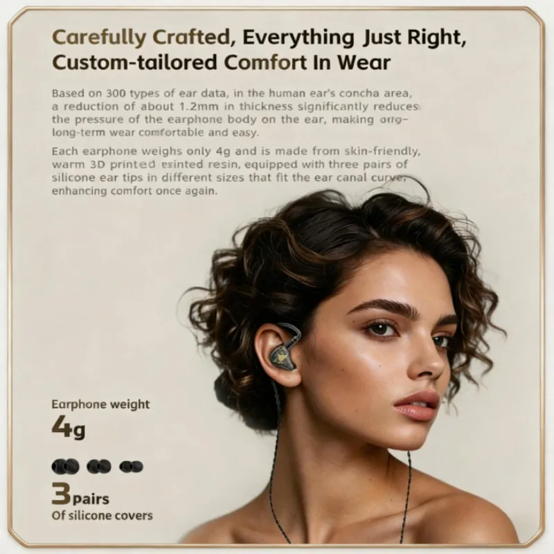 

Наушники QKZ KAISER проводные HiFi IEM с 10-мм динамическим драйвером с двойной камерой, 3D-печатной полимерной камерой, сменным кабелем 3,5 мм, водной печатью