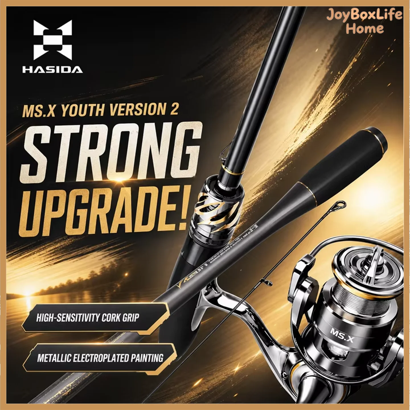 HASIDA MS.X Youth 2nd Gen Spinning Lure Rod Long Casting General Purpose Lightweight Cork Grip Freshwater Saltwater Fishing Rod
