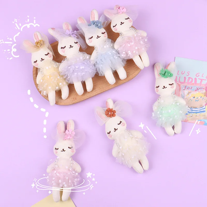 

Мультяшная брошь-зайчик с тюлевой юбкой, многофункциональная заколка-брошь для девочек, подарок для принцессы, декоративный аксессуар для рукоделия