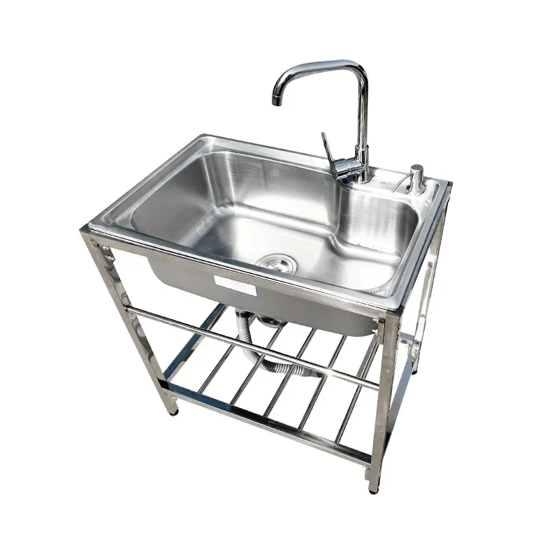 Kitchen sink Handmade stainless steel single bowl sink above counter or wall mounted vegetable Wash basin set