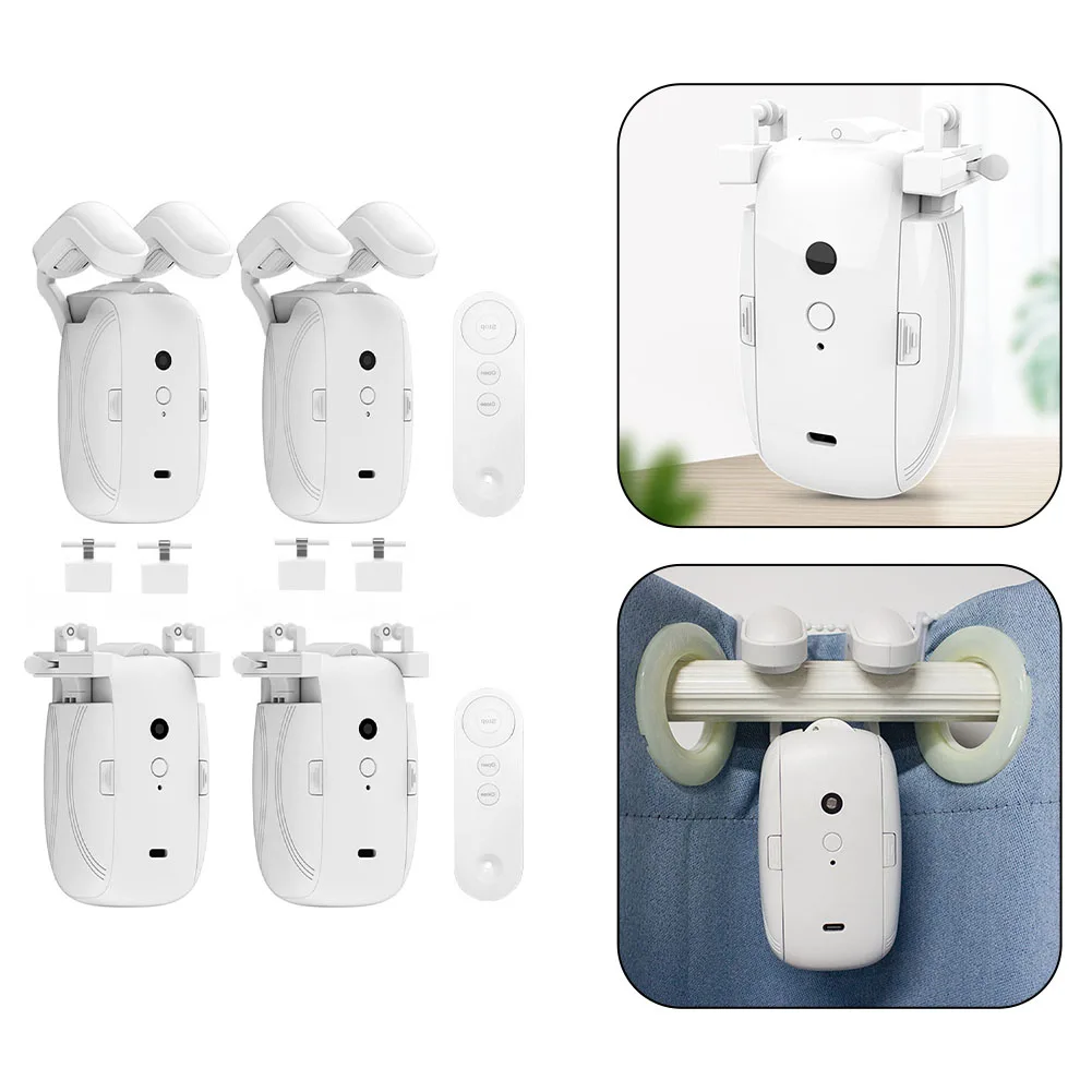 Ouvre-Rideau Électrique avec Télécommande, Commande existent, Silencieux, pour Maison Intelligente, en Plastique