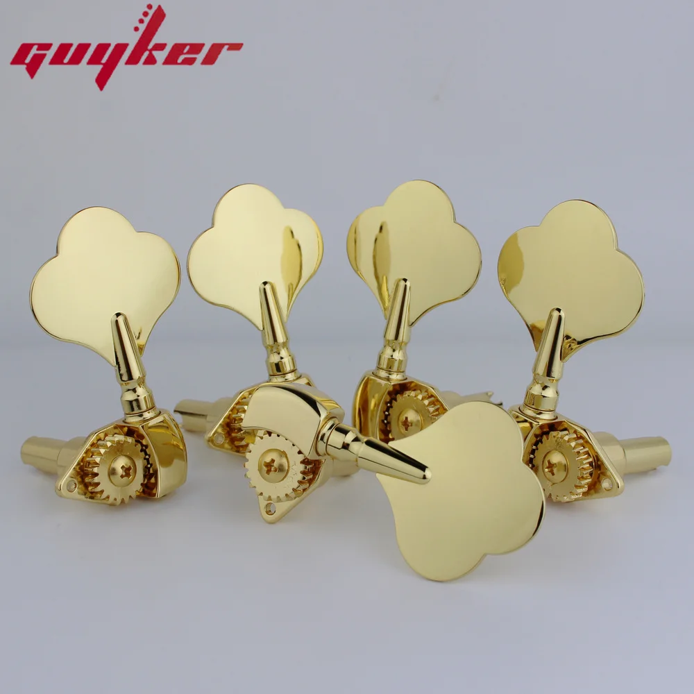 GUYKER Open Frame Electric Bass Machine Heads Tuners Gear ratio 1:20 Tuning Keys Gold