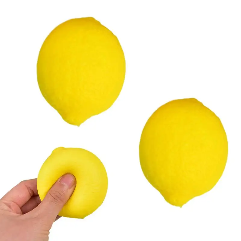 Sensory Fidget Toys Stress Relief Squeeze Toy Lemon Kids Stretchy Toys Elastic Fruit Stress Reliever Hand Squeeze Toys For Home