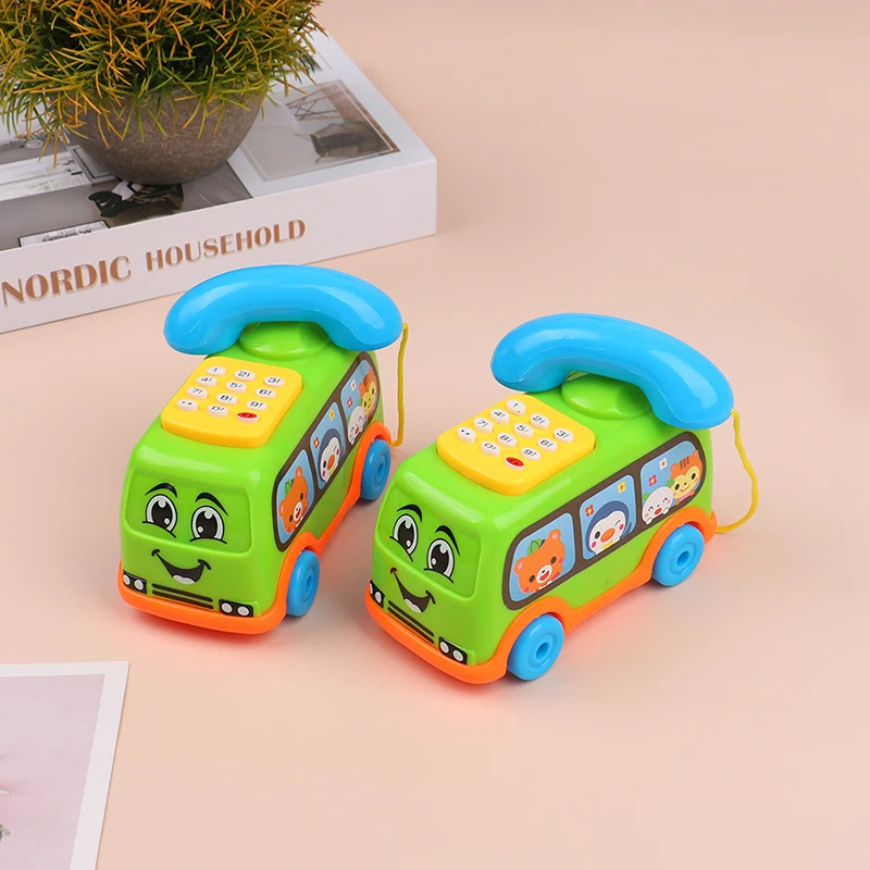 Baby Toys Music Cartoon Bus Phone Educational Developmental Kids Toy Gift Children Early Learning Exercise Baby Kids Game