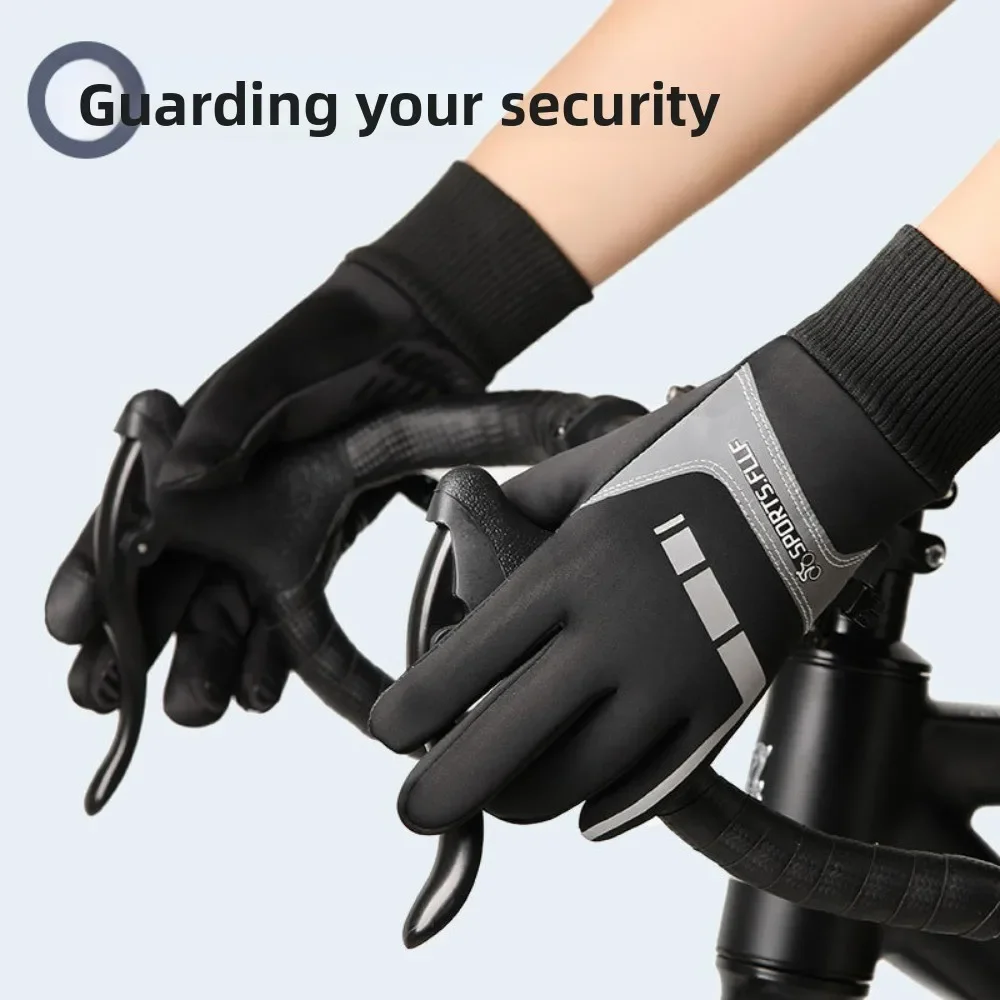 Autumn Winter Thermal Gloves Flip Top Touchscreen Water Repellent Non Slip Full Finger Outdoor Sports Cycling Warm