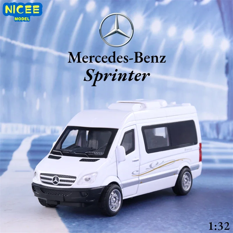 1:32 Mercedes-Benz Sprinter Simulation Alloy Limousine Car Model Sound And Light Children\'s Toy Car Caravan Gift A410