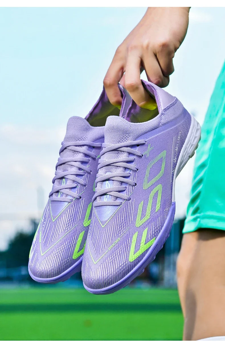 Neue Herren-Fußballschuhe, beliebte Fußballschuhe, rutschfeste Spielschuhe für Rasenplätze, hochwertige Sneaker, Hallenfußballschuhe, hohe Modelle für den Außenbereich. – Detail 15
