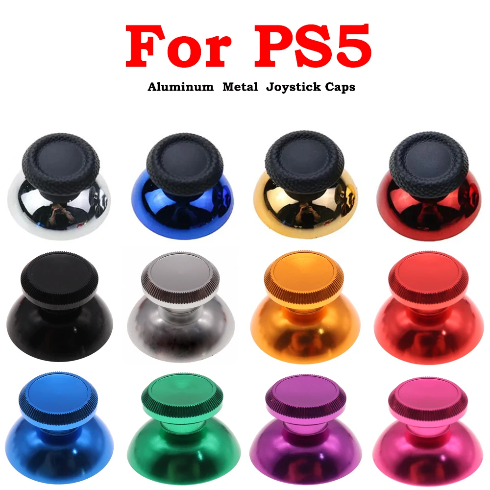 2pcs อลูมิเนียมโลหะ Analog จอยสติ๊ก Thumb Stick Grip Cap สําหรับ PS5 Controller Gamepad Rocker Caps Thumbstick อุปกรณ์เสริม