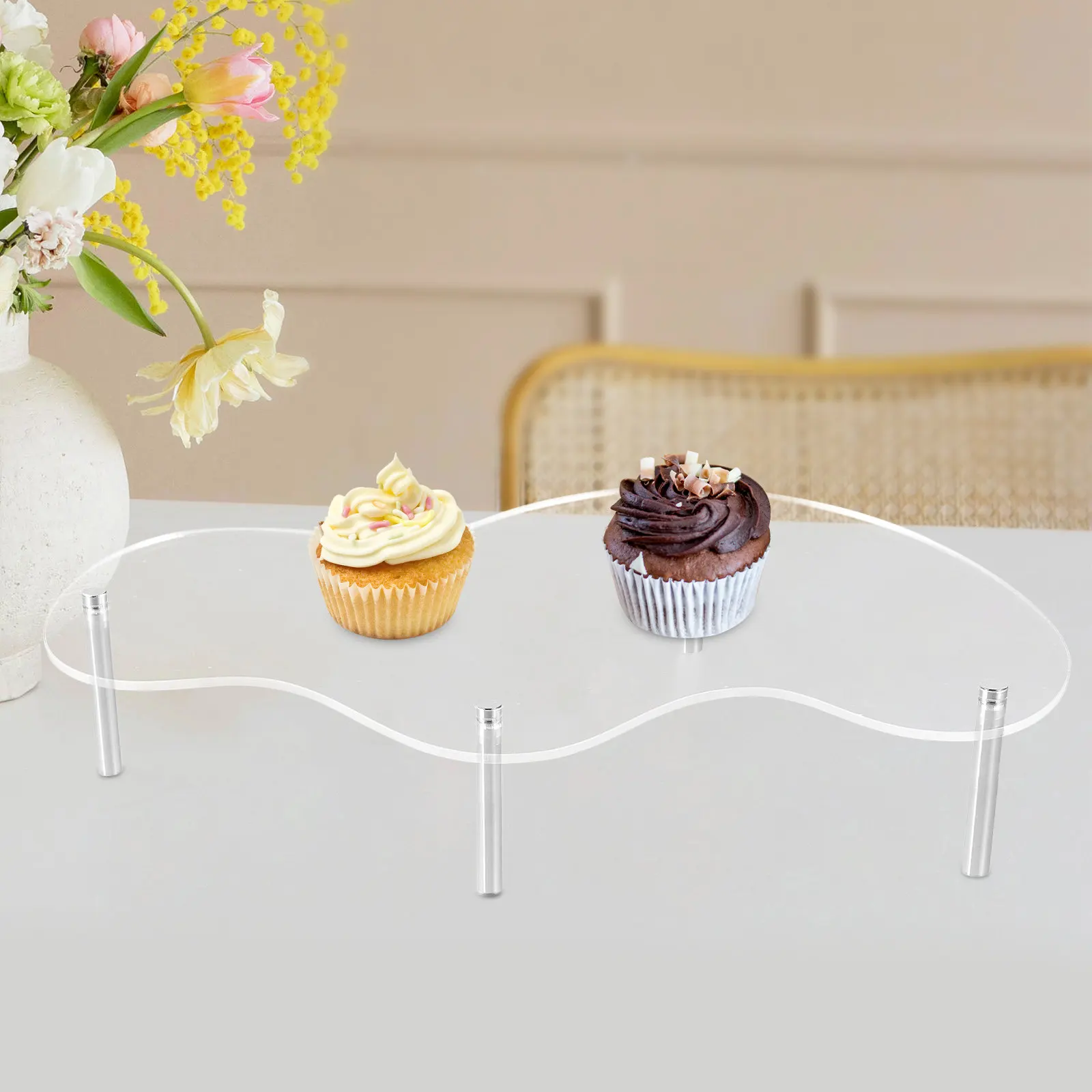 

1Set Clear Acrylic Cake Stand Set Simple Design Dessert Table Display Cake Holder Cupcake Stand Wedding Party Display Modern