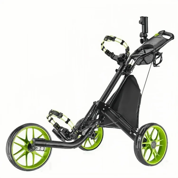 

Hot Selling 3 Wheels Push Golf Trolley Foldable Wholesale Hand Pull Golf Cart Trolley for Golf Bag