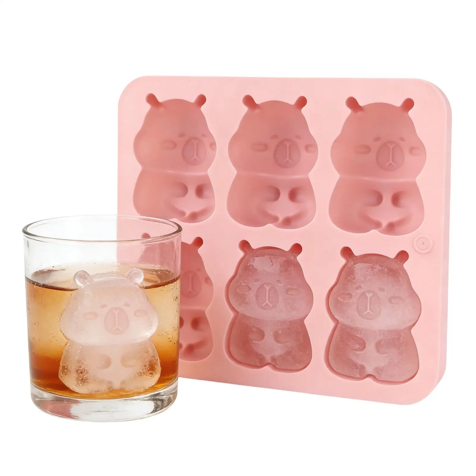 

Ice Maker Freezer Mold 3D Capibala Ice Cubes Mold Silicone Capybara-Shaped Baking Mold For Cola Juice Cocktail Beverage Jelly