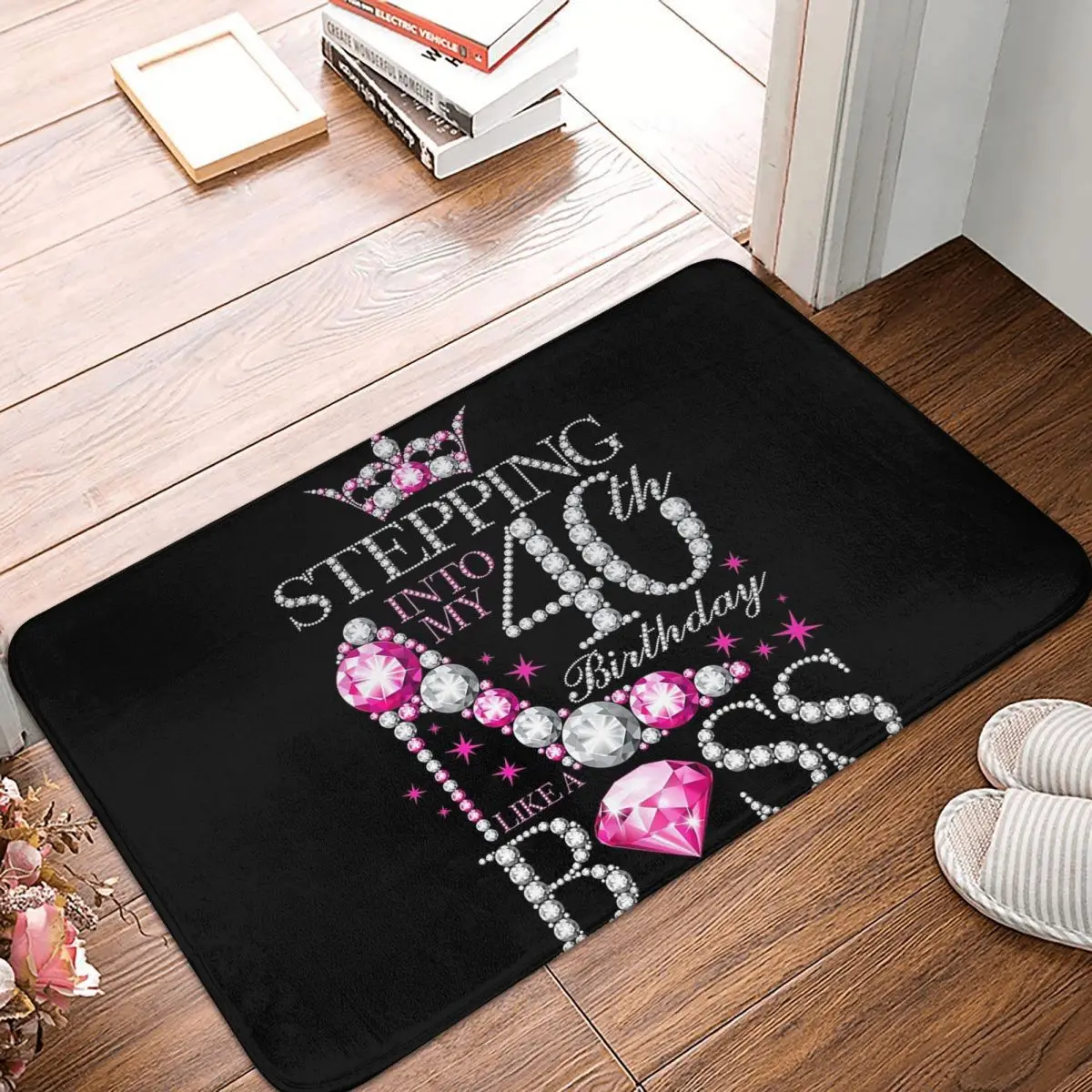 40th Birthday. Stepping Into My 40th Birthday Lady's Anti-slip Doormat Floor Mat Carpet Rug for Kitchen Home Bedroom Footpad Mat