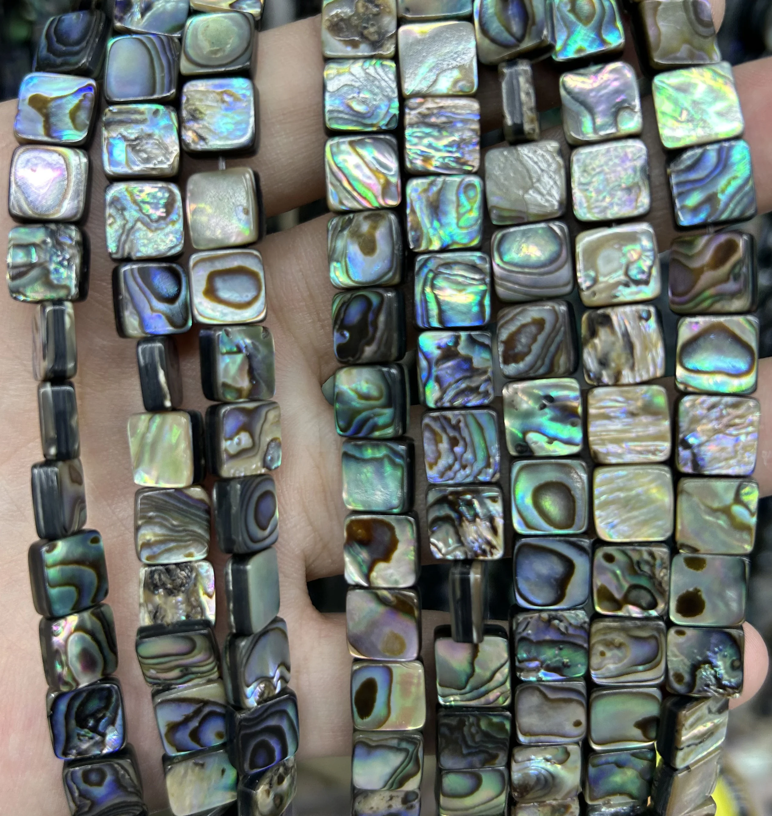 

Abalone Shell Square Beads Natural Shell Beads For Necklace Bracelet 8mm 10mm 12mm 14mm 16mm