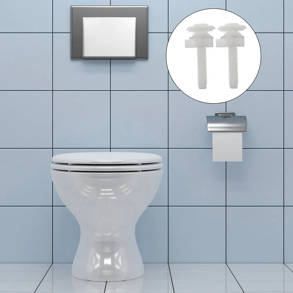 

12 шт. пластиковых винтов для унитаза с гайками и шайбами для надежной фиксации крышки унитаза без расшатывания